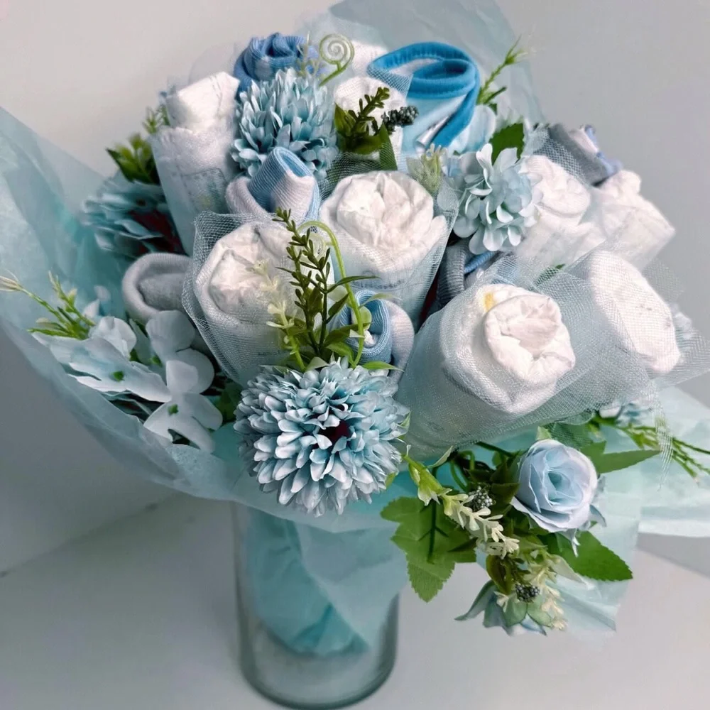 Diapers Flowers Bouquet, New Mom Baby Shower Gift